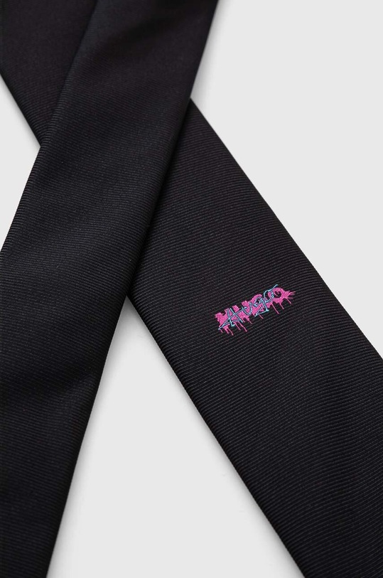 HUGO cravată de mătase 50515589 negru SS24