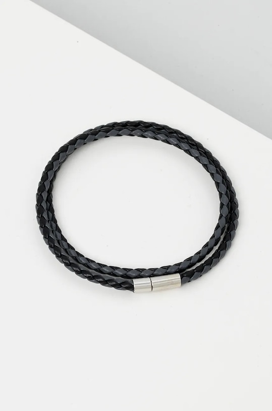 HUGO bratara de piele gri 50515654