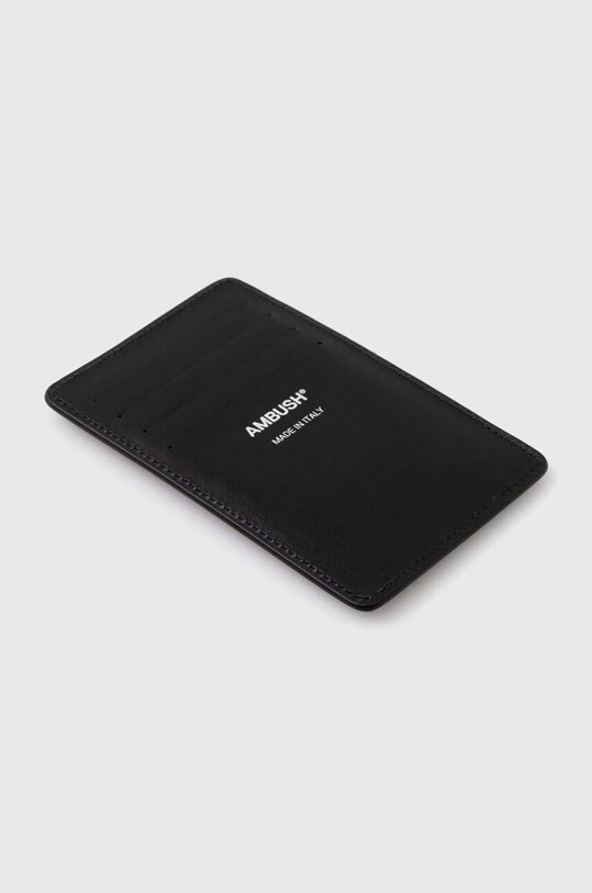 Kožené puzdro na karty AMBUSH Amblem Card Case BMND009S24LEA0011000 čierna SS24