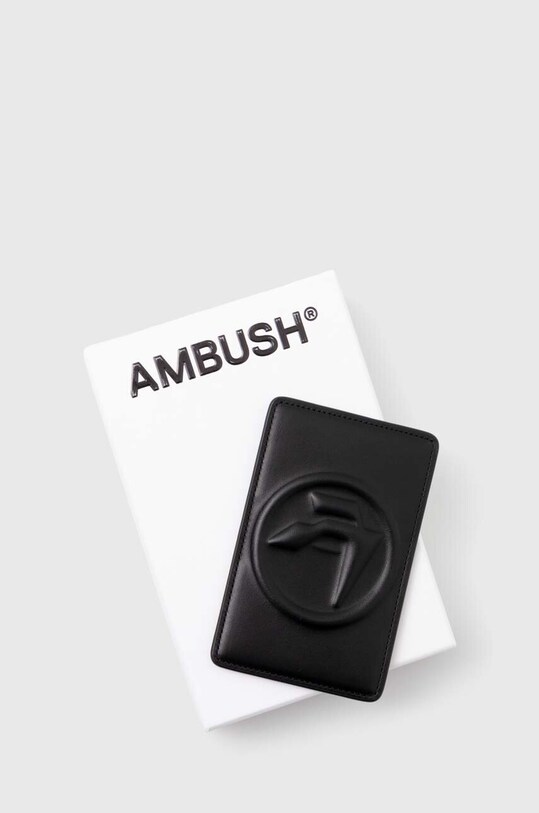 Doplnky Kožené puzdro na karty AMBUSH Amblem Card Case BMND009S24LEA0011000 čierna