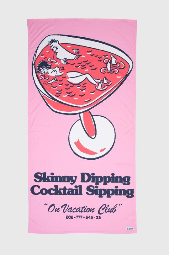 On Vacation ręcznik Skinny Dippin' Cocktail Sippin' różowy OVC.A17