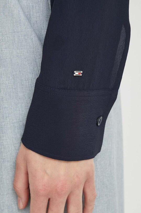 Blúzka Tommy Hilfiger WW0WW40529 tmavomodrá