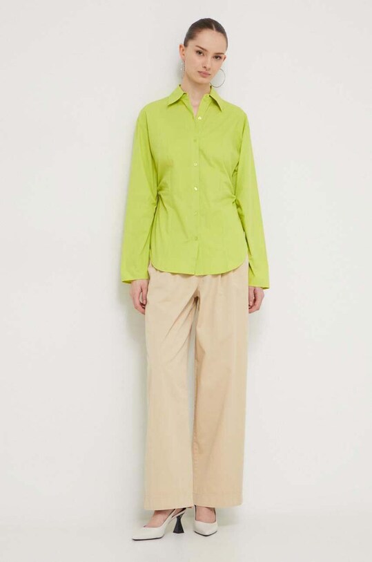 Бавовняна сорочка HUGO 50506844 зелений SS24