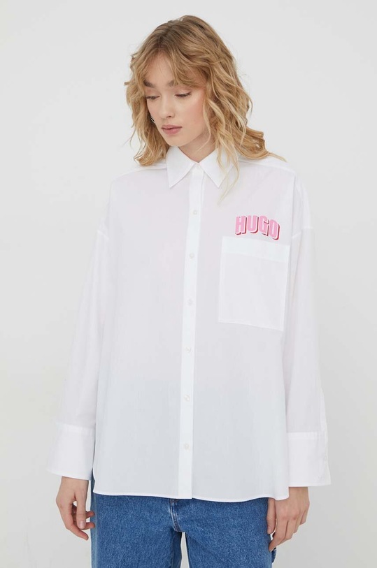 HUGO koszula bawełniana 50517342 biały SS24