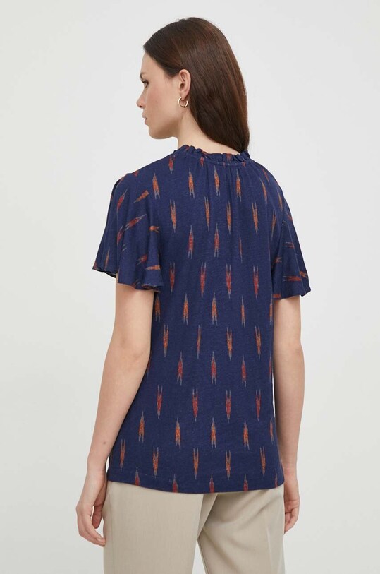 Odjeća Lanena majica kratkih rukava Lauren Ralph Lauren 200928578 mornarsko plava