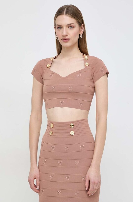 Блузка Pinko slim коричневий 102882.A1LK