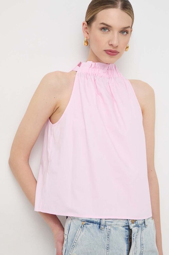 Памучна блуза Pinko свободна розов 100895.A19U