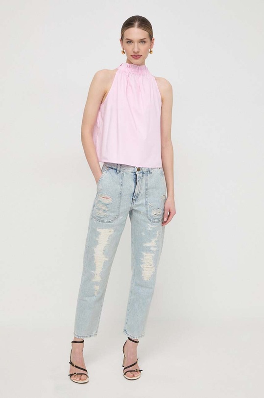 Odzież Pinko bluzka bawełniana 100895.A19U różowy