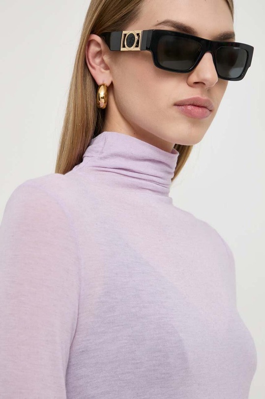 Πουκάμισο μακρυμάνικο με μείγμα κασμίρ Patrizia Pepe μωβ 8M1578.J178