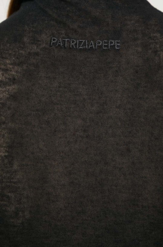 Πουκάμισο μακρυμάνικο με μείγμα κασμίρ Patrizia Pepe 8M1578.J178 μαύρο