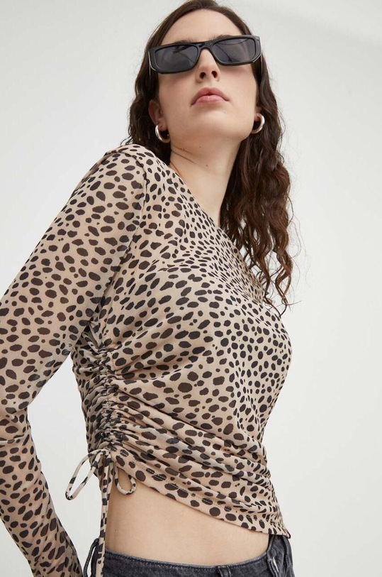 Tričko s dlouhým rukávem Levi's slim béžová A7308