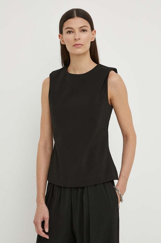 Blúzka Tiger Of Sweden Alvani jednofarebný čierna S72276001