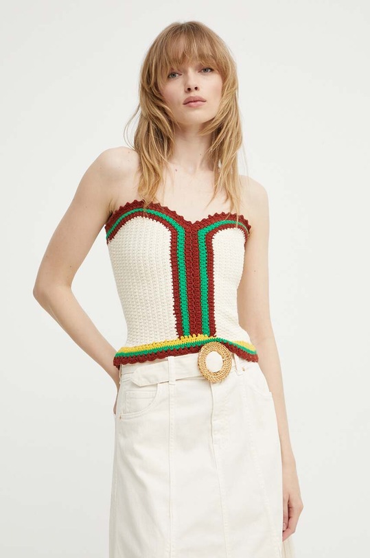 Top BA&SH CESAR εμπριμέ μπεζ 1E24CESA