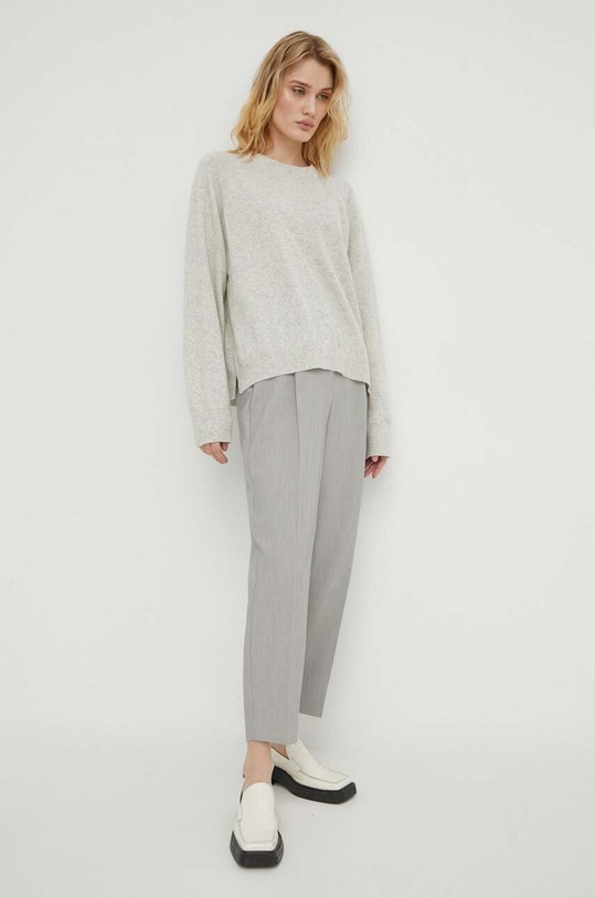 Herskind sweter wełniany Doofa 5143111 szary SS24