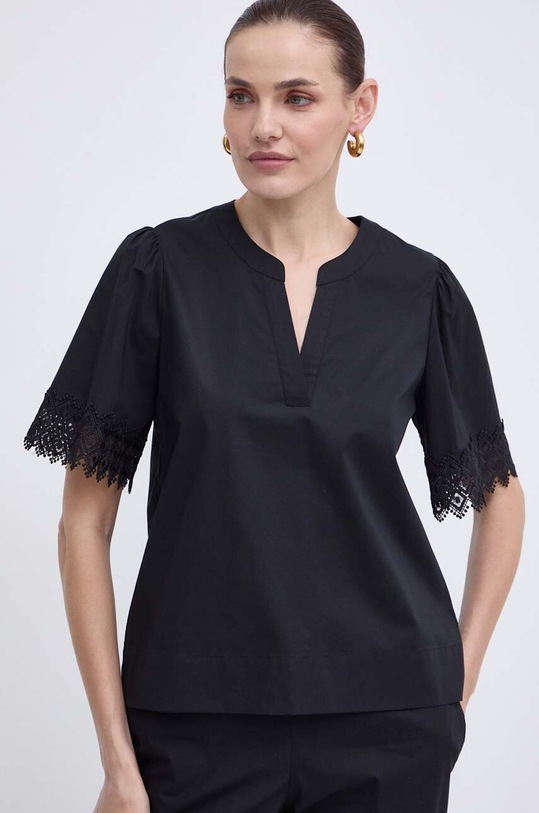 Μπλουζάκι Twinset με ελαστάν μαύρο 241TT2234