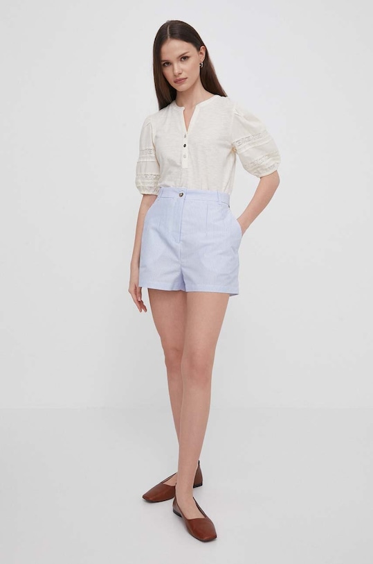 Lauren Ralph Lauren bluzka bawełniana 200933282 beżowy SS24