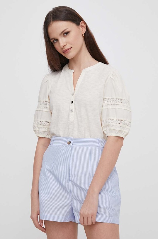 Lauren Ralph Lauren bluzka bawełniana beżowy 200933282