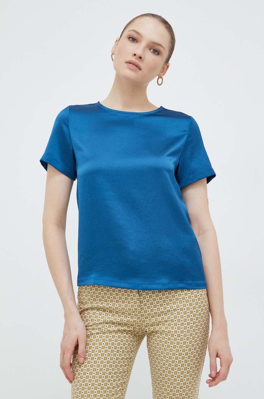 Weekend Max Mara bluză uni albastru 2415941061600
