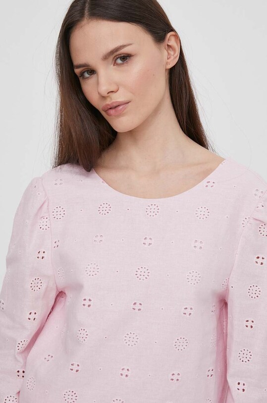 Льняна блузка Pepe Jeans DITA рожевий PL304801
