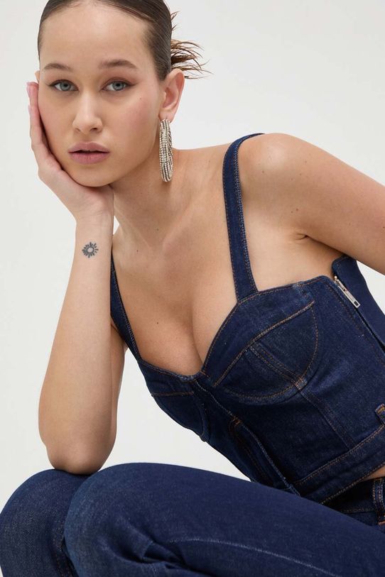 Top od trapera Moschino Jeans plava 0801.3239