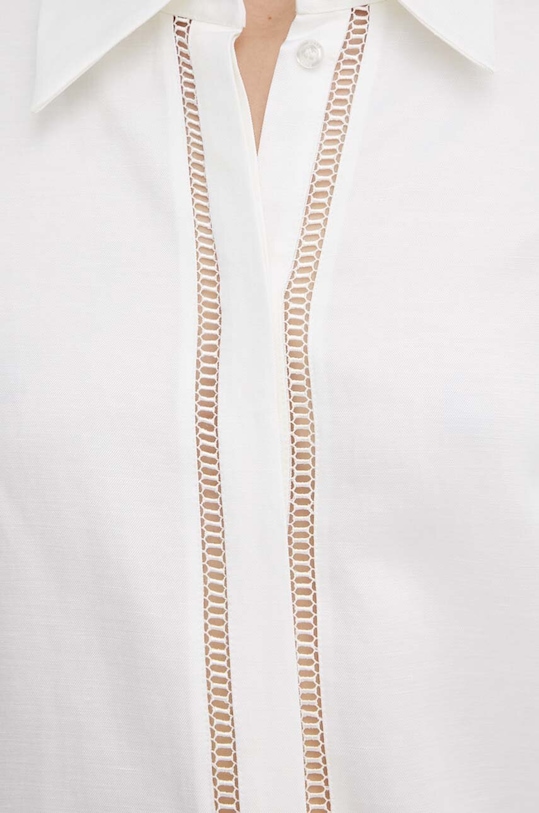 Srajca s primesjo lanu BOSS 50514716 bež SS24