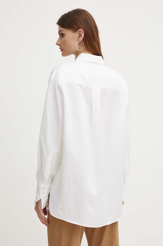 Srajca s primesjo lanu BOSS bež 50514716