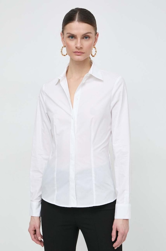 Bavlnená košeľa Liu Jo jednofarebný béžová MA4145.T3844