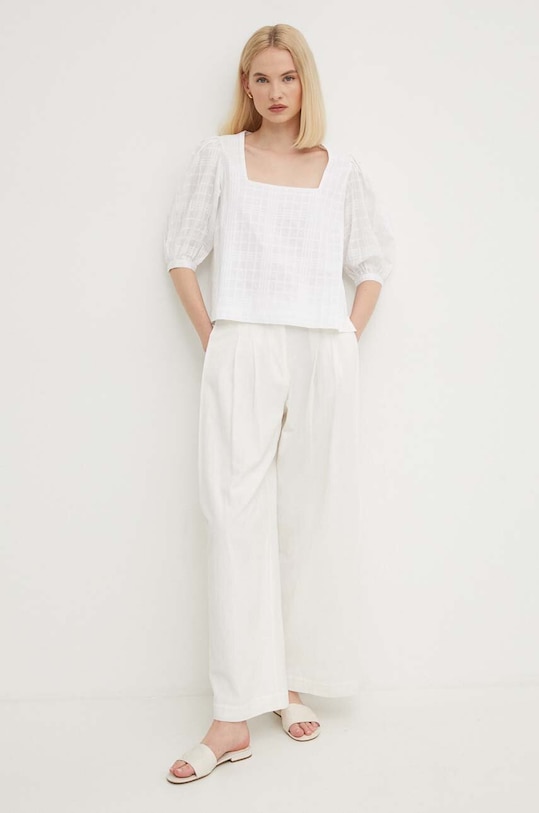 Barbour bluzka bawełniana Modern Heritage LSH1592 biały SS24