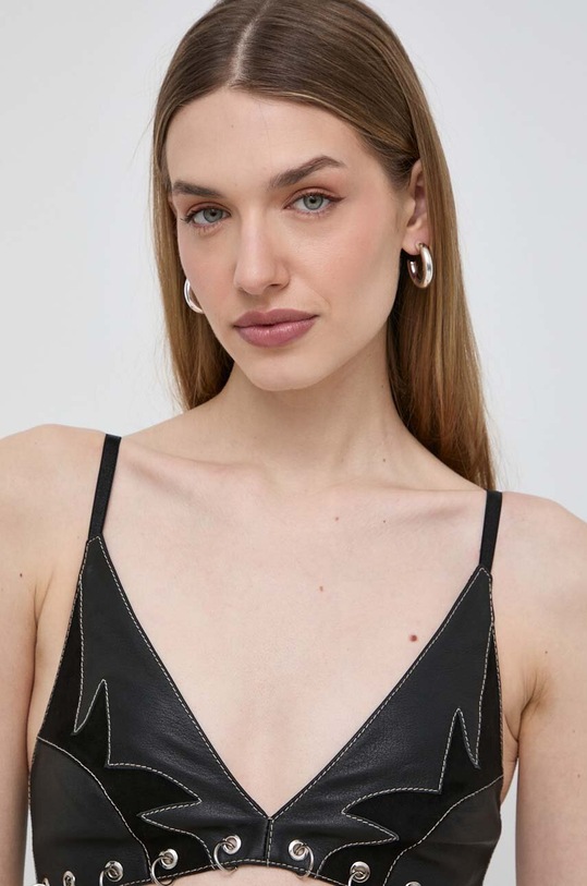 Шкіряний топ Pinko чорний 103518.A1WK