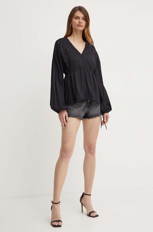 Pinko bluza din bumbac 103733.A1XP negru SS24