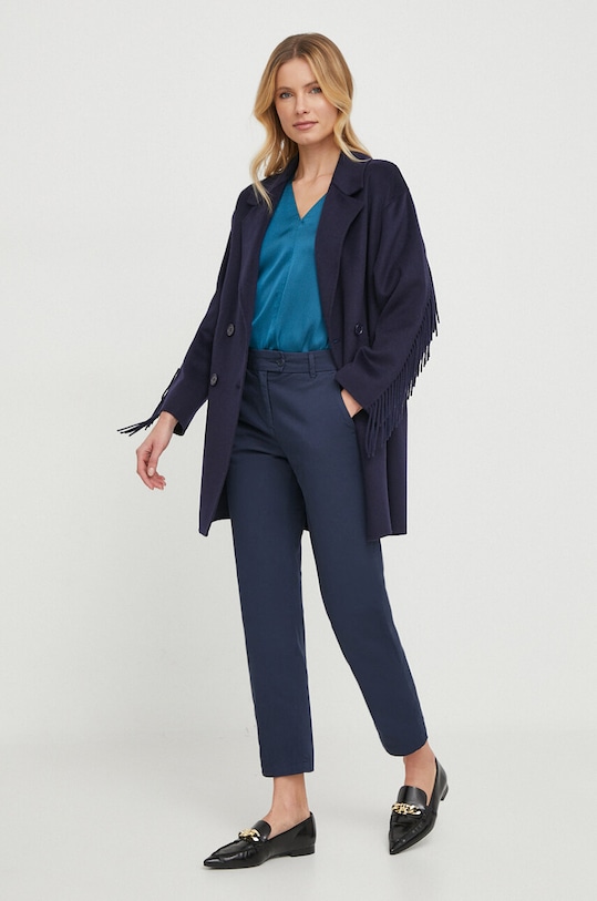 Blúzka United Colors of Benetton 5WZGDQ07Q modrá SS24