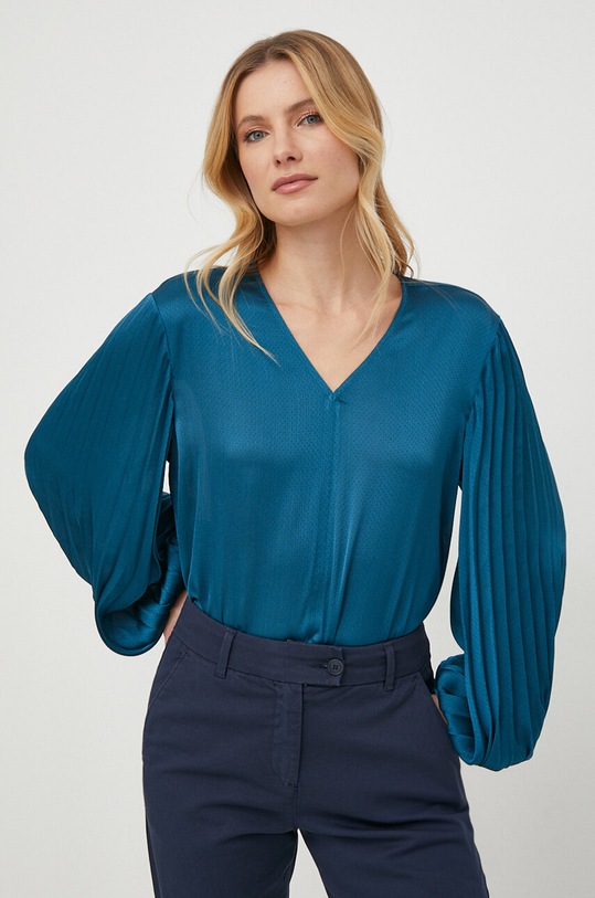 United Colors of Benetton bluzka niebieski 5WZGDQ07Q