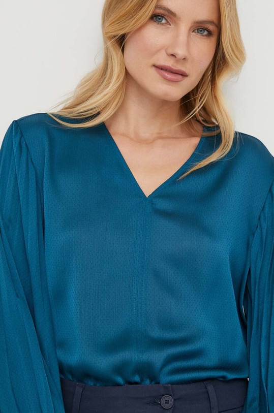 United Colors of Benetton bluzka 5WZGDQ07Q niebieski