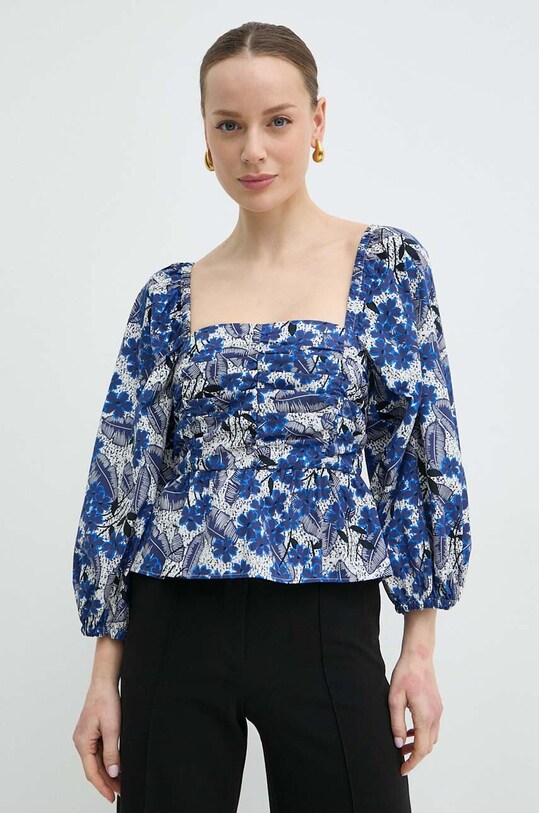 Бавовняна блузка Weekend Max Mara блакитний 2415161042600