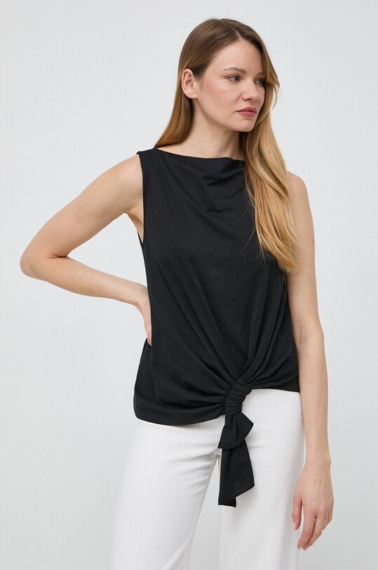 Weekend Max Mara top din bumbac negru 2415941062600