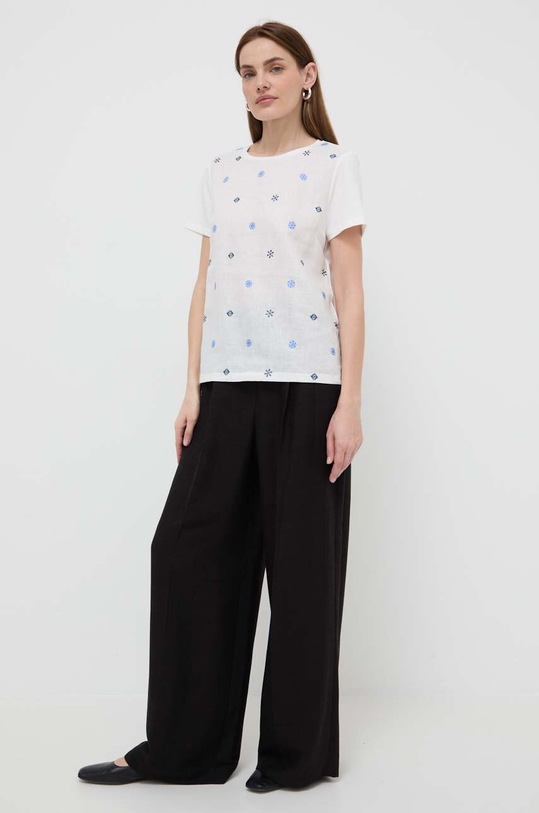 Weekend Max Mara bluzka lniana 2415941072600 biały SS24