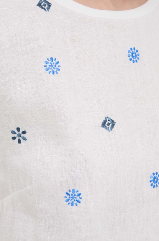 Weekend Max Mara bluzka lniana 2415941072600 biały