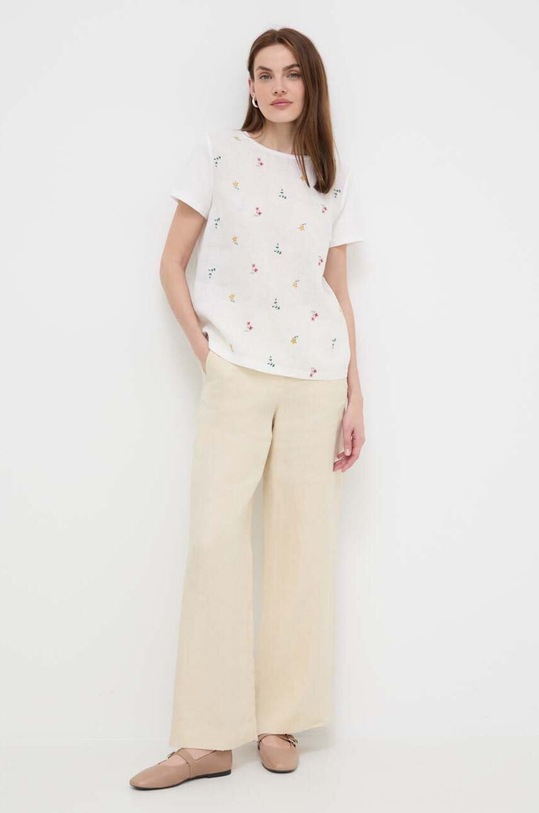 Weekend Max Mara bluzka lniana 2415941072600 biały SS24