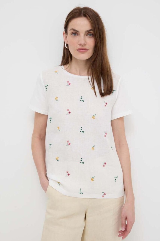 Weekend Max Mara bluzka lniana biały 2415941072600