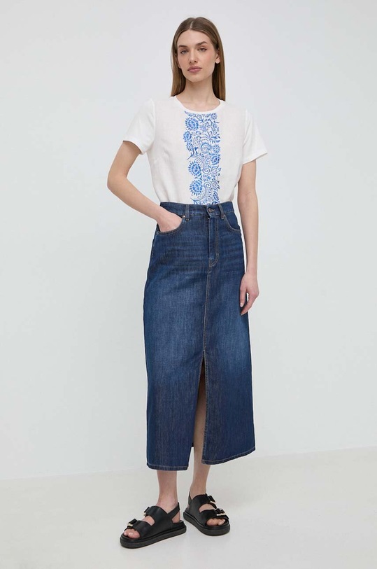 Weekend Max Mara bluzka lniana 2415941072600 beżowy SS24
