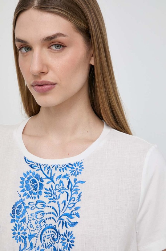 Weekend Max Mara bluzka lniana beżowy 2415941072600