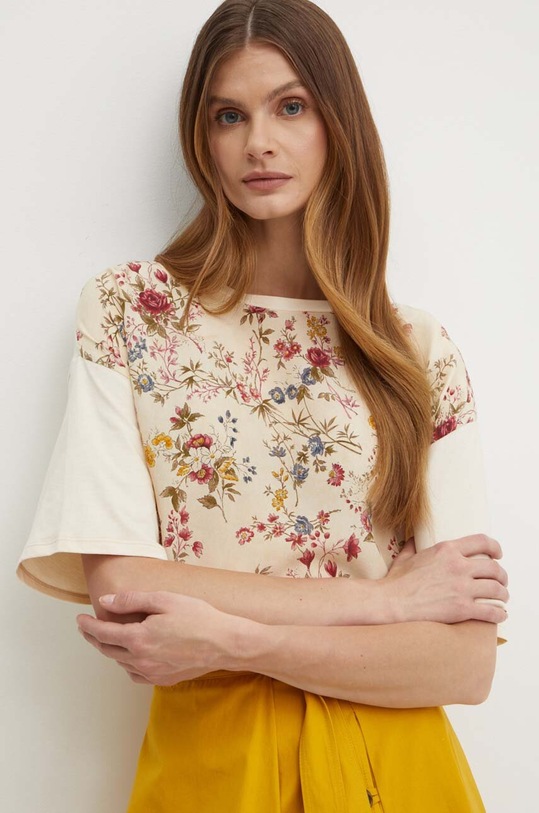 Weekend Max Mara bluzka jedwabna beżowy 2415941112600