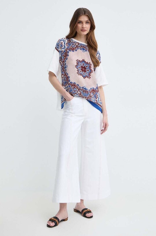 Weekend Max Mara bluzka jedwabna 2415941112600 niebieski SS24