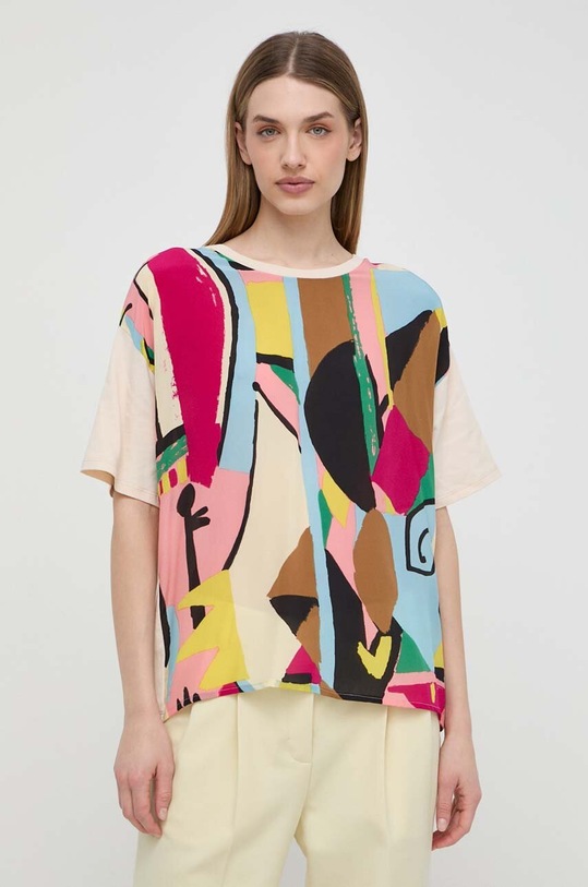 Weekend Max Mara bluzka jedwabna krótki multicolor 2415941112600