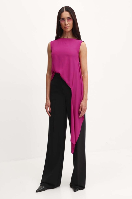 Top s příměsí hedvábí Weekend Max Mara 2415941152600 růžová SS24