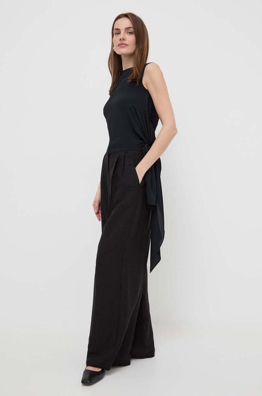 Weekend Max Mara top z domieszką jedwabiu 2415941152600 czarny SS24