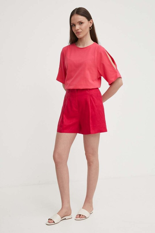 Bavlněné tričko United Colors of Benetton 3BL0D1078 růžová SS24