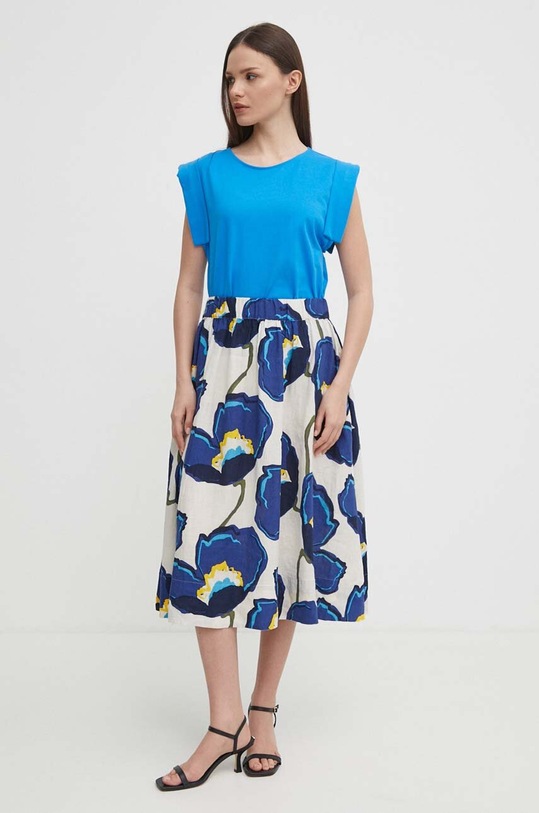 Bavlnené tričko United Colors of Benetton 3BL0D1077 modrá SS24