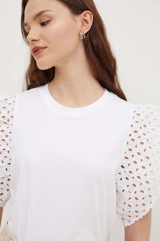 Μπλουζάκι United Colors of Benetton λευκό 3S6HD107C