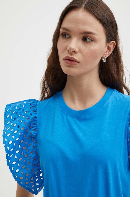 United Colors of Benetton bluzka niebieski 3S6HD107C
